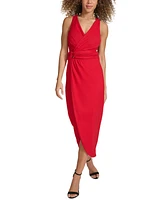 Siena Women's Faux-Wrap Midi Dress