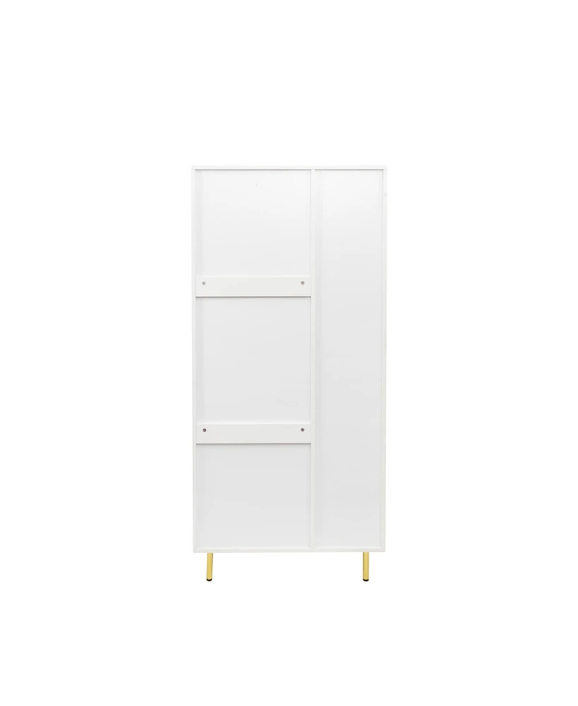 Streamdale Furniture Armoire With 2 Doors With Handle For Bedroom, White