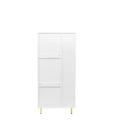 Simplie Fun Armoire With 2 Doors With Handle For Bedroom, White