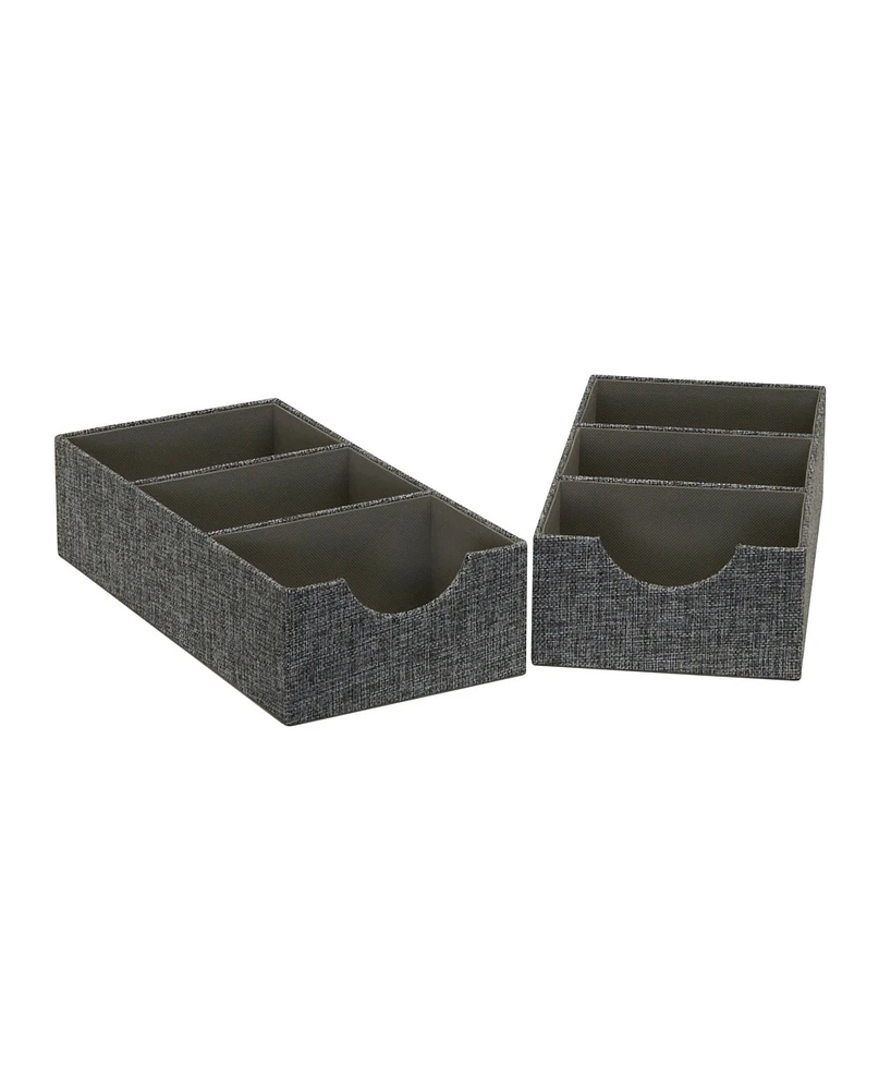 Household Essentials 3-Compartment Drawer Organizers Pack of 2