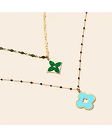 The Lovery Turquoise Clover Cut Out Charm 14K Gold