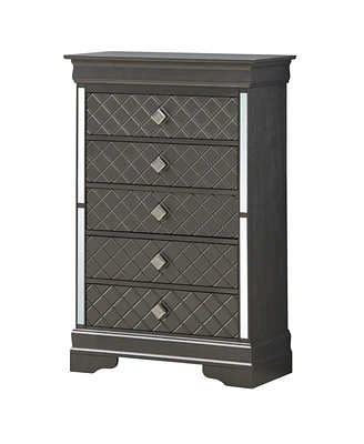 Simplie Fun Verona Chest, Metallic Black