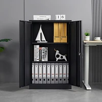 Lockable Metal Storage Cabinet with Adjustable Shelf