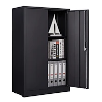 Lockable Metal Storage Cabinet with Adjustable Shelf
