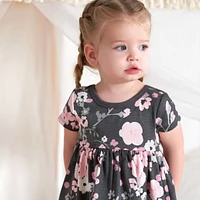 Gerber Baby Girls Pink Floral Short Sleeve Dresses