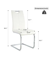 Faux Leather Padded Dining Chairs Set Of 2