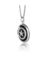 Marvel Captain America Stainless Steel (316L) Shield Pendant, 22'' Chain