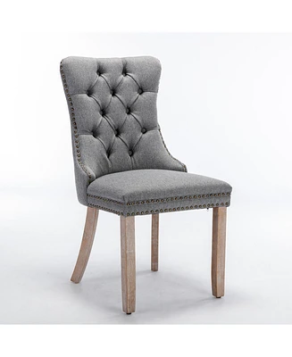 Simplie Fun Nikki Collection Gray Upholstered Dining Chair Set