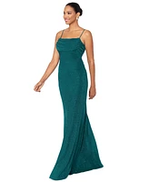 Betsy & Adam Petite Sleeveless Glitter Sheath Gown