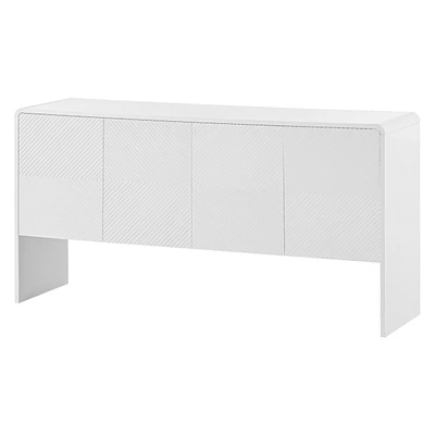 Simplie Fun Minimalist Style 60 L Large Storage Space Sideboard With 4 Doors And Rebound Device