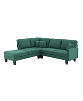 Streamdale Furniture 90X88" Terrycloth Modern Sectional Sofa, 5-Seat Practical Couch Set With Chaise Lounge