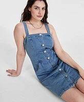 On 34th Women's Denim Pinafore Dress, Created for Macy's