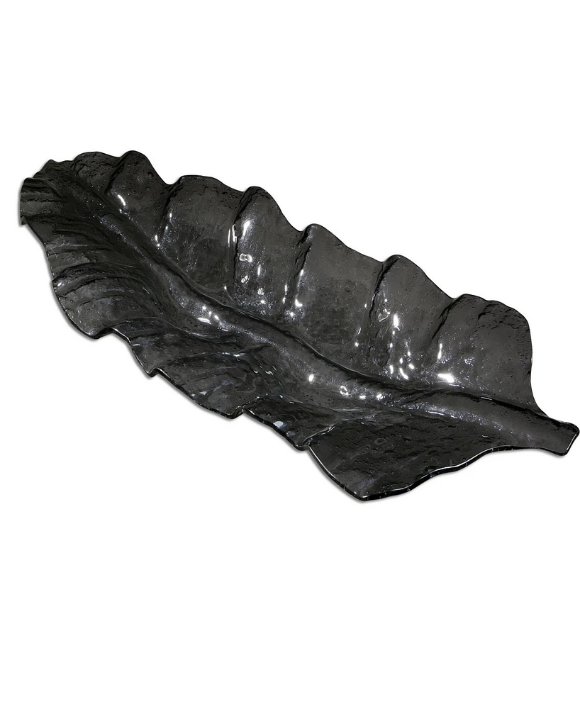 Uttermost Smoked Leaf Tray