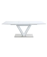 Simplie Fun Gallegos Dining Table, White High Gloss Finish