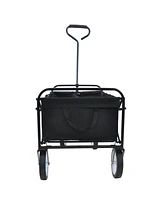 Streamdale Furniture Folding Wagon Garden Shopping Beach Cart (Black)