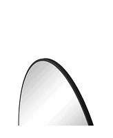 42" Wall Mounted Black Circular Mirror, For Bathroom, Living Room, Bedroom Wall Decor