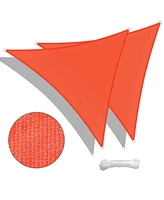 Yescom 2 Pack 11 Ft 97% Uv Block Triangle Sun Shade Sail Heavy Duty Hdpe Canopy Garden