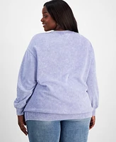 Rebellious One Trendy Plus Size Celestial Moon + Butterfly Graphic-Print Sweatshirt