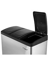 Elama 3 Section 15 Liter/4 Gallon Each Section Trash and Recycling Step Bin