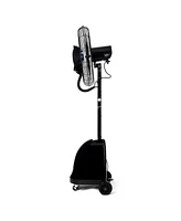 Newair 26" Pedestal Misting Fan with 8700 Cfm of Power, Adjustable Mist Settings, Water Tank and 3 Fan Speeds, Perfect for the Patio, Back Yard, or Ou