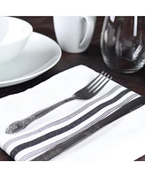 Arkwright Home Mariposa Bistro Dinner Napkins (12 Pack), 18x22, Soft Spun Polyester, Striped Color Options