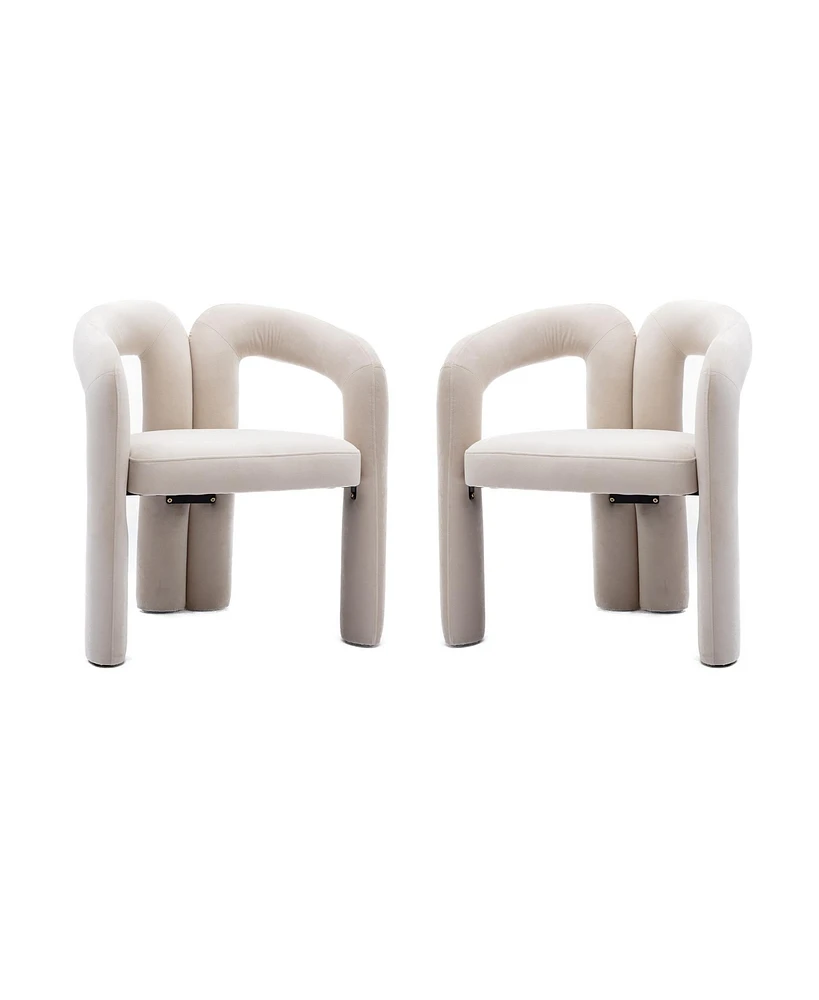 Simplie Fun Modern Fabric Upholstered Dining Chairs (Set of 2)