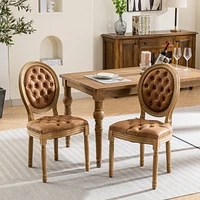 Luxurious French Dining Chairs with Pull-Ups and Solid Wood Frame