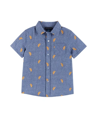 Andy & Evan Big Boys Toddler/Child Seersucker Short Sleeve Buttondown Shirt