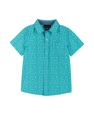 Andy & Evan Toddler Boys / Sunglasses Print Short Sleeve Buttondown Shirt