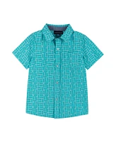 Andy & Evan Toddler Boys Toddler/Child Sunglasses Print Short Sleeve Buttondown Shirt