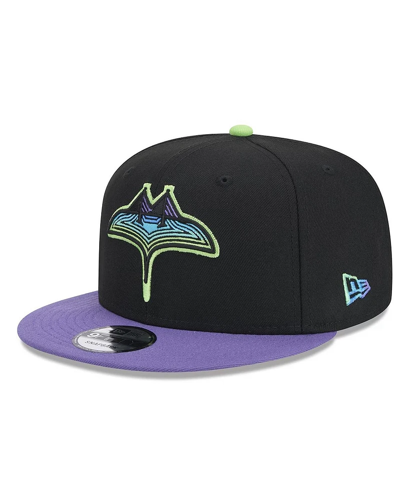 New Era Big Boys and Girls Black Tampa Bay Rays 2024 City Connect 9FIFTY Snapback Hat