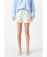 Grey Lab Women's Sequins Embellished Boxer Shorts