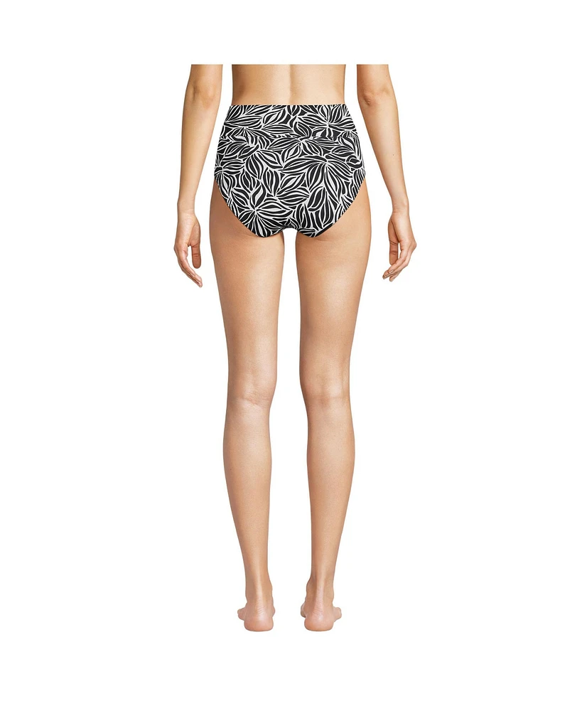 Lands' End Women's Chlorine Resistant Pinchless High Waisted Bikini Bottoms