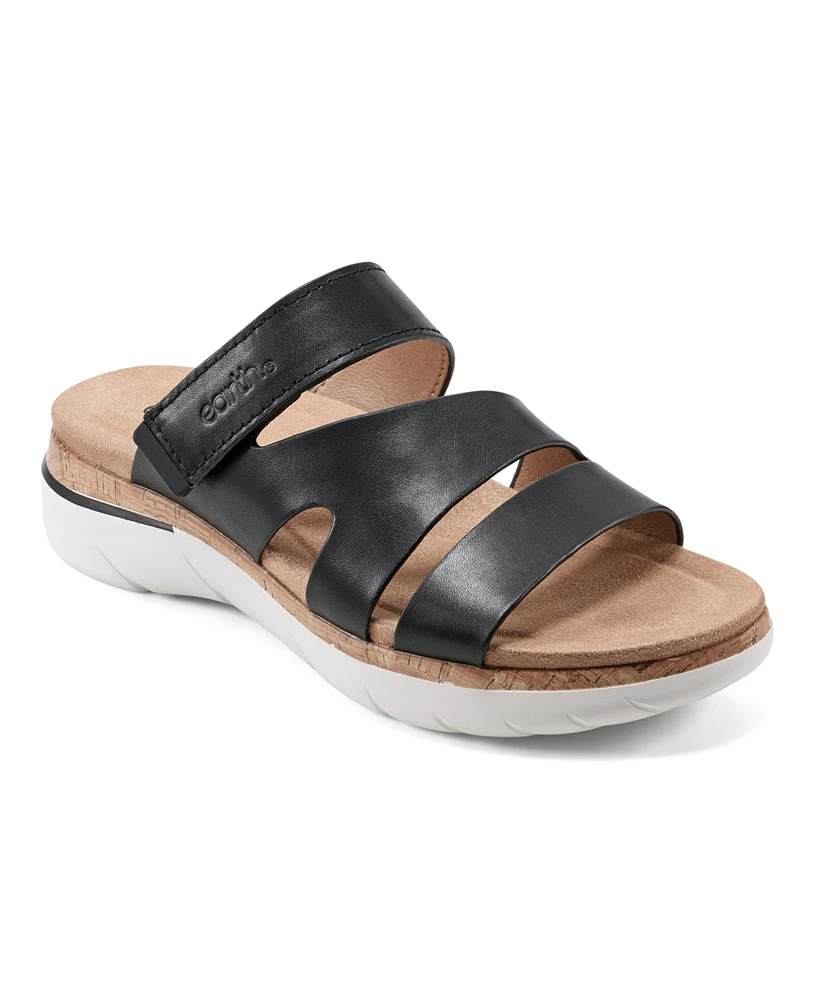 Earth Women's Ralli Almond Toe Flat Strappy Casual Sandals