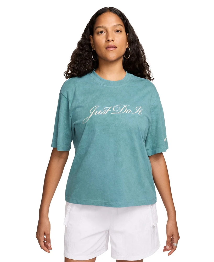 Nike Women's Sportswear Cotton Crewneck Short-Sleeve T-Shirt