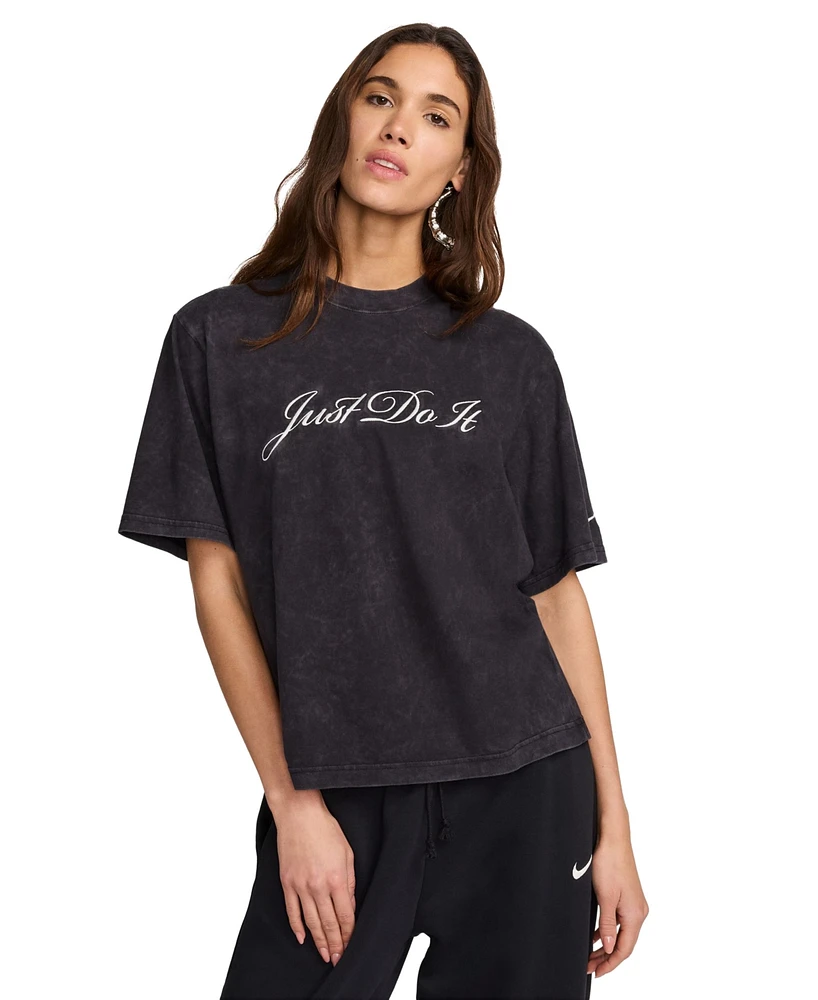 Nike Women's Sportswear Cotton Crewneck Short-Sleeve T-Shirt