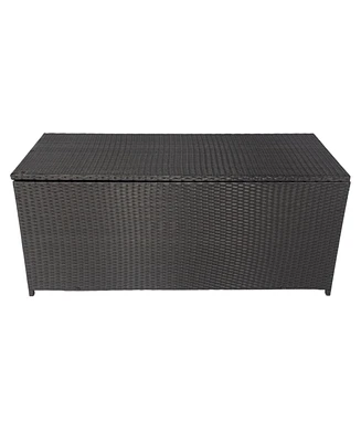 Streamdale Furniture Outdoor Storage Box, 113 Gallon Wicker Patio Deck Boxes With Lid, Outdoor Cushion Storage