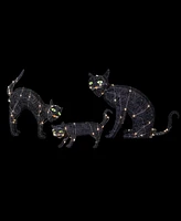 Northlight Set of 3 Led Lighted Black Cat Family Outdoor Halloween Decorations 27.5"