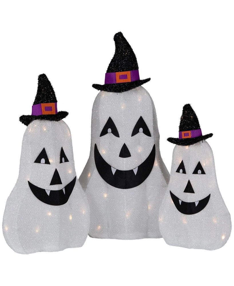 Northlight Set of 3 Led Jack O' Lantern Ghosts Outdoor Halloween Decorations