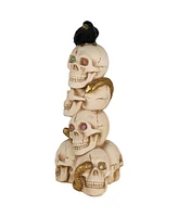 Northlight 27.5" Led Lighted Skull Tower with Raven Halloween Decoration