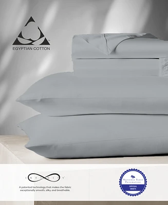 Aireolux 1000 Thread Count Egyptian Cotton Sateen 4 Pc Sheet Set Queen