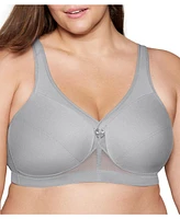 Glamorise Women's Full Figure Plus MagicLift Active Support Bra Wirefree #1005