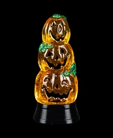 Northlight 14.75" Led Lighted Stacked Jack O' Lanterns Halloween Snow Globe