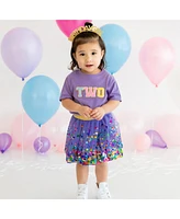 Sweet Wink Toddler Girls Second Birthday Patch Short Sleeve T-Shirt