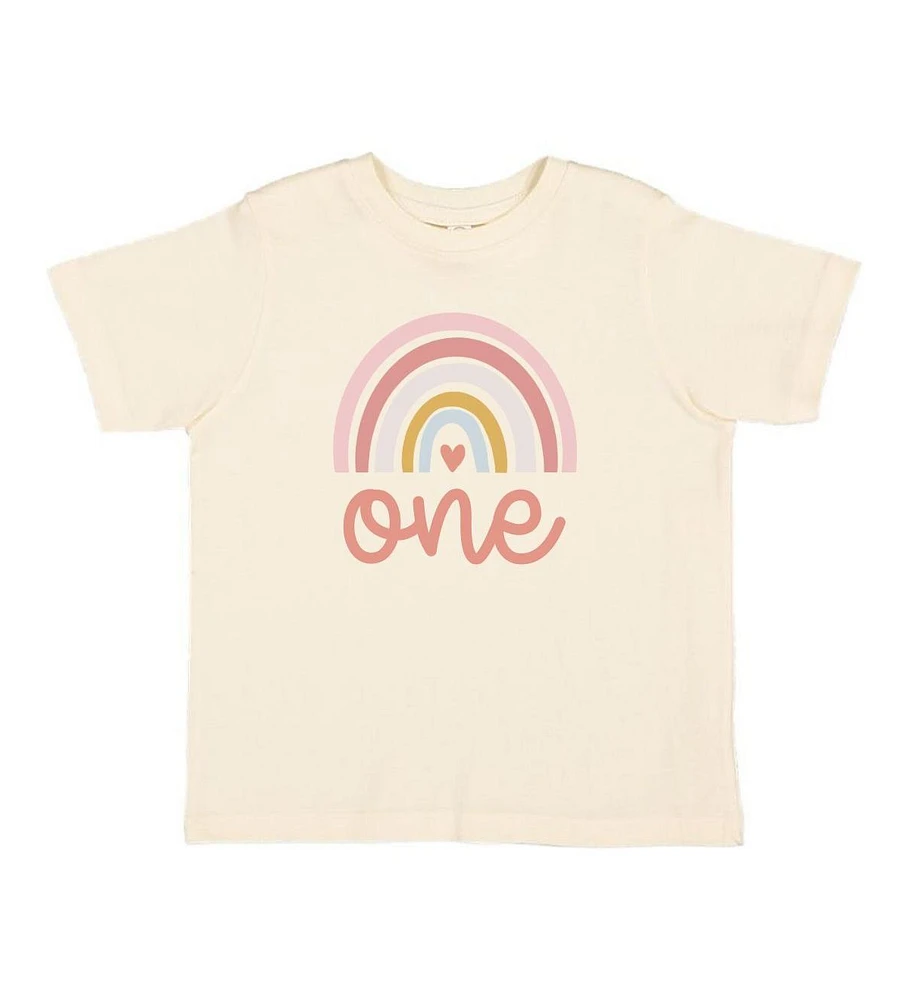 Sweet Wink Toddler Girls One Boho Rainbow Short Sleeve T-Shirt