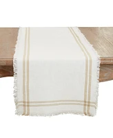 Saro Lifestyle Trendy Fringed Stripe Table Runner, 13"x72"