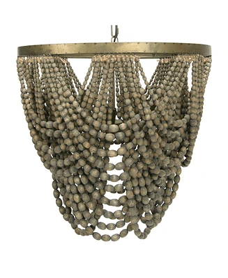 Storied Home 2-Tier Draped Wood Bead Chandelier