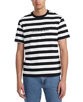 Guess Jeans Men's Regular-Fit Stripe Embroidered Logo Graphic T-Shirt