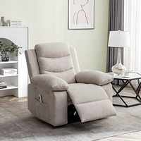 Gray Fabric Power Recliner Chair with Massage and Heating