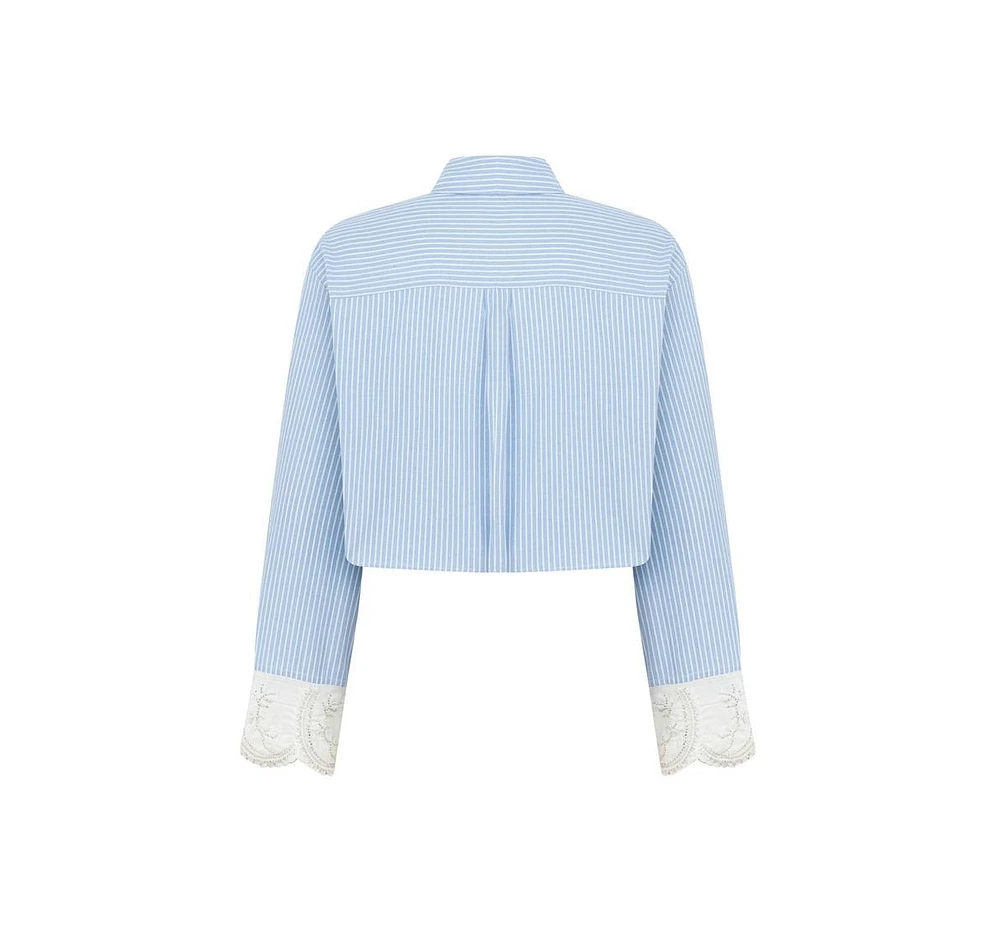 Nocturne Women's Striped Crop Shirt